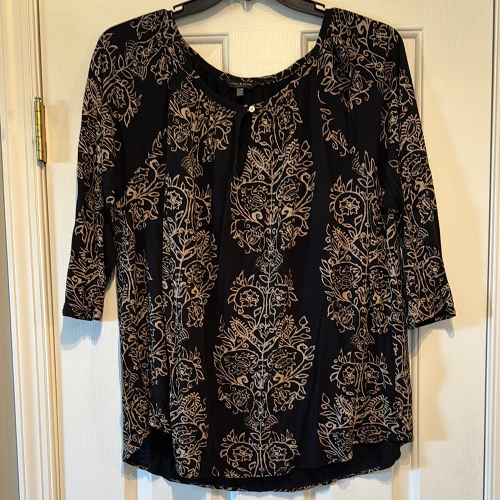 Lucky brand Black and Cream Women's Top